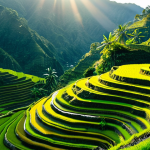필리핀 화산 폭발 역사 - **Scenic Rice Terraces:** A breathtaking aerial view of the Banaue Rice Terraces in the Philippines ...