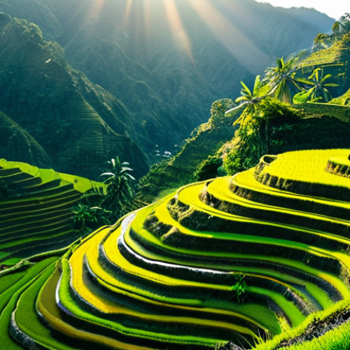 필리핀 화산 폭발 역사 - **Scenic Rice Terraces:** A breathtaking aerial view of the Banaue Rice Terraces in the Philippines ...
